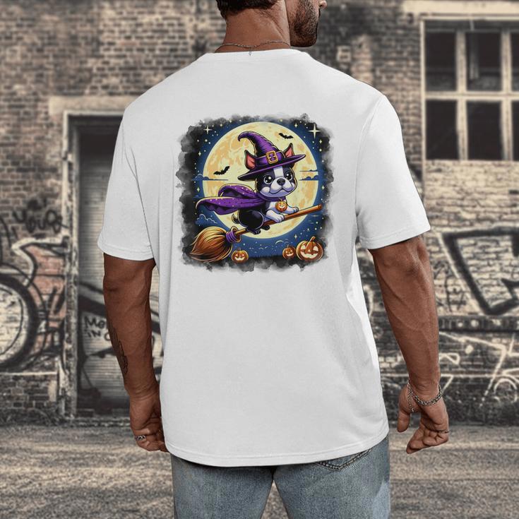 Cute Boston Terrier Halloween Costume Dog Lover Women Girls Men's Back Print T-Shirt, funny design