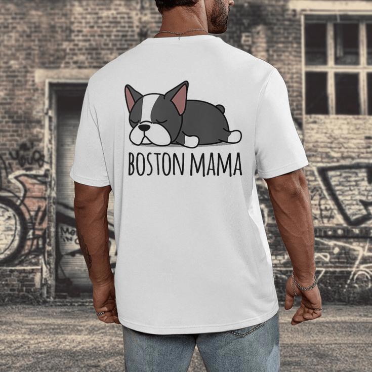 Cute Boston Terrier Boston Mama Men's Back Print T-Shirt, funny design