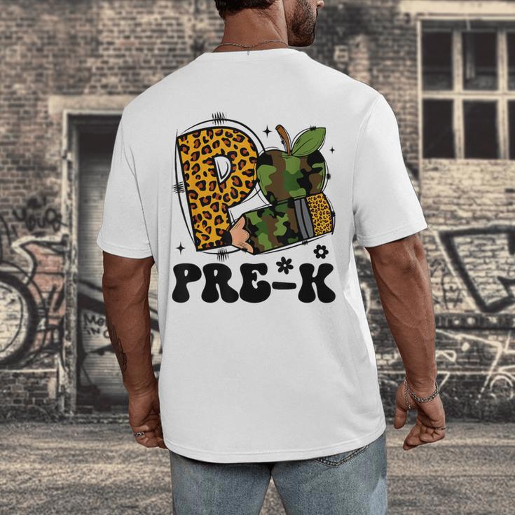 Cute Camo Pre K Back To School Teacher Kid Preschool Men's Back Print T-Shirt, funny design Cute Camo Pre K Back To School Teacher Kid Preschool Men's Back Print T-Shirt, funny design