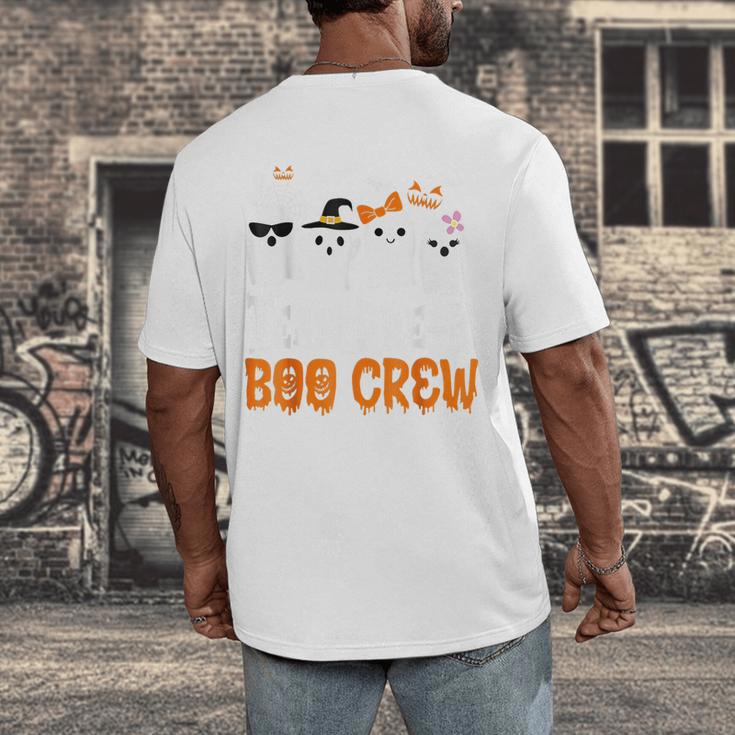 Cute Ghost Team Pre K Boo Crew Halloween Teacher Student Men's Back Print T-Shirt, funny design