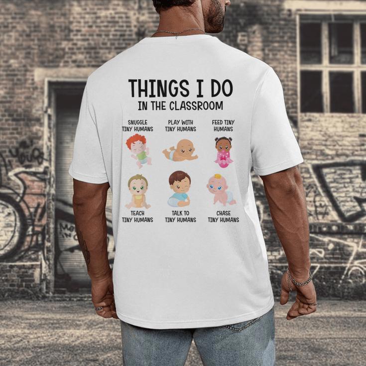Daycare Preschool Infant Teacher Thing I Do In The Classroom Men's Back Print T-Shirt, funny design Daycare Preschool Infant Teacher Thing I Do In The Classroom Men's Back Print T-Shirt, funny design
