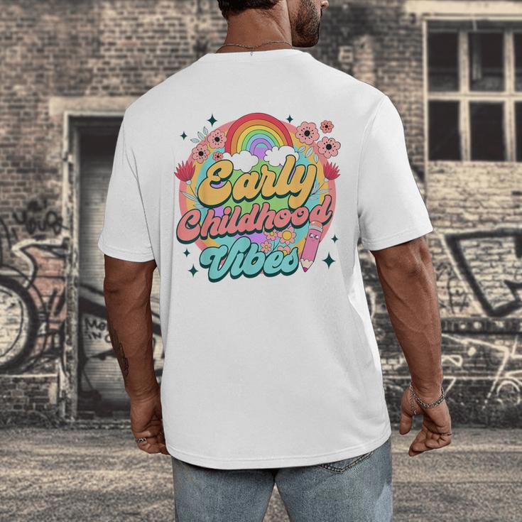 Daycare Teacher Daycare Provider Early Childhood Vibes Men's Back Print T-Shirt, funny design Daycare Teacher Daycare Provider Early Childhood Vibes Men's Back Print T-Shirt, funny design