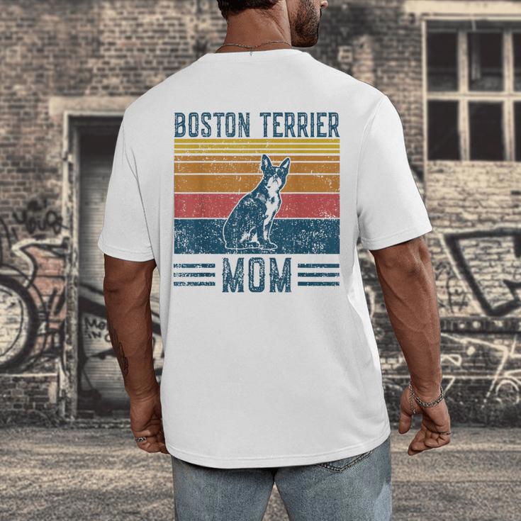 Dog Boston Terrier Mom Vintage Boston Terrier Mom Men's Back Print T-Shirt, funny design