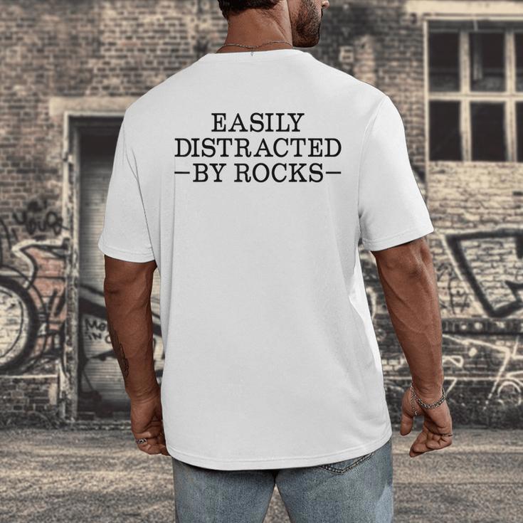 Easily Distracted By Rocks Rock Lover Geology Teacher Men's Back Print T-Shirt, funny design Easily Distracted By Rocks Rock Lover Geology Teacher Men's Back Print T-Shirt, funny design