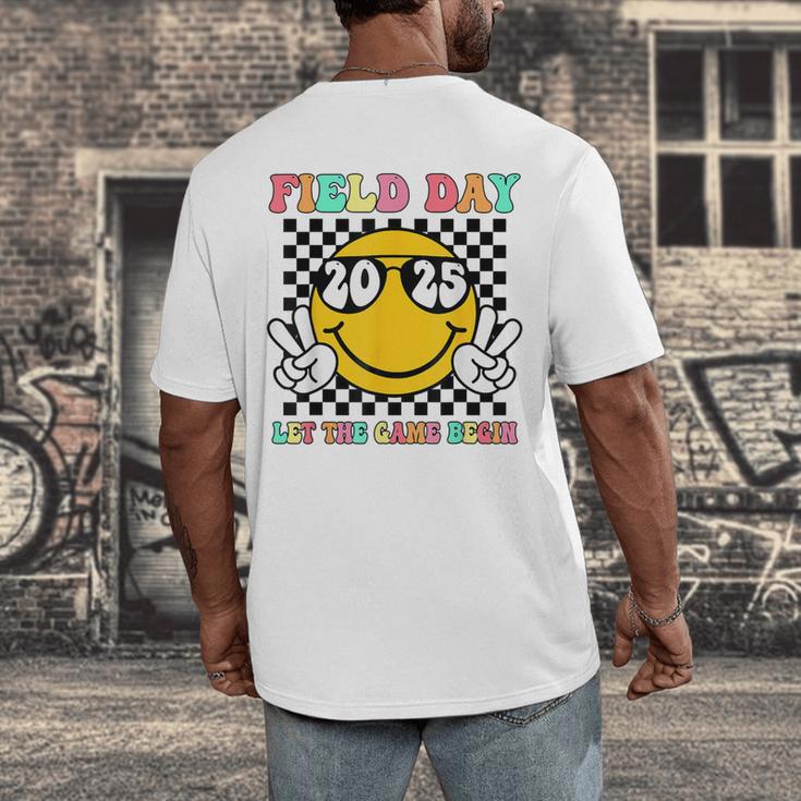 Field Day 2025 Let The Games Begin Yellow Team Teachers Kids Men's Back Print T-Shirt, funny design Field Day 2025 Let The Games Begin Yellow Team Teachers Kids Men's Back Print T-Shirt, funny design