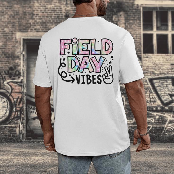 Field Day Vibes For Teacher Kids Happy Field Day 2025 Men's Back Print T-Shirt, funny design Field Day Vibes For Teacher Kids Happy Field Day 2025 Men's Back Print T-Shirt, funny design
