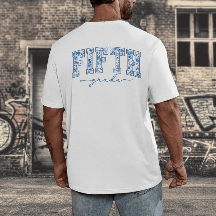 Fifth Grade Toile De Jouy Back To School Teachers Kids Men's Back Print T-Shirt, funny design Fifth Grade Toile De Jouy Back To School Teachers Kids Men's Back Print T-Shirt, funny design
