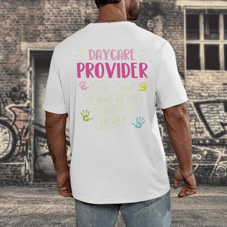 Full Heart Daycare Provider Nanny Au Pair Pre-K Teacher Men's Back Print T-Shirt, funny design
