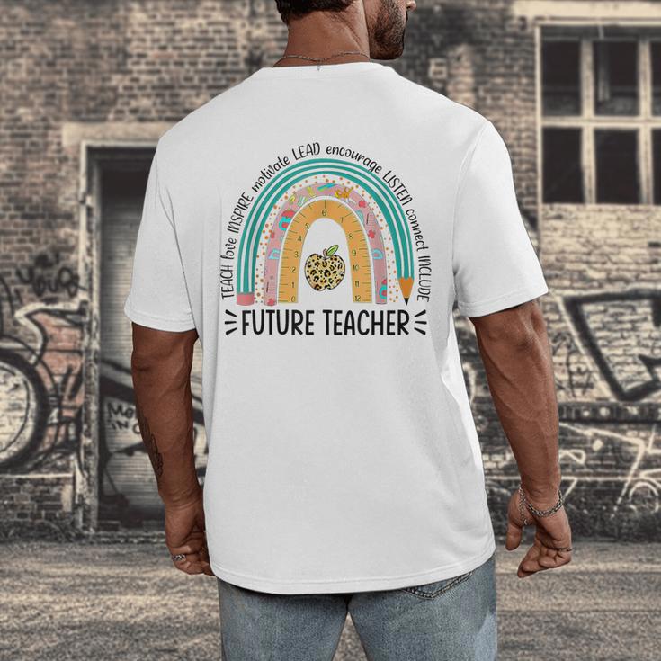 Future Teacher Cute Rainbow Leopard Teacher Outfit For Men Women Girls Kids Men's Back Print T-Shirt, funny design Future Teacher Cute Rainbow Leopard Teacher Outfit For Men Women Girls Kids Men's Back Print T-Shirt, funny design