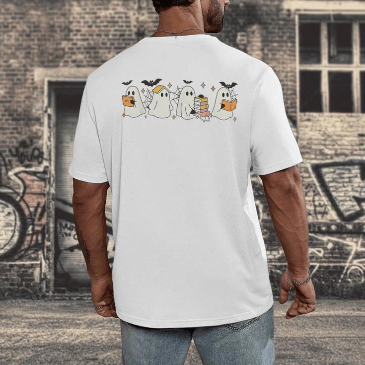 Ghosts Reading Books Library Halloween Teacher Men Women Kid Men's Back Print T-Shirt, funny design Ghosts Reading Books Library Halloween Teacher Men Women Kid Men's Back Print T-Shirt, funny design