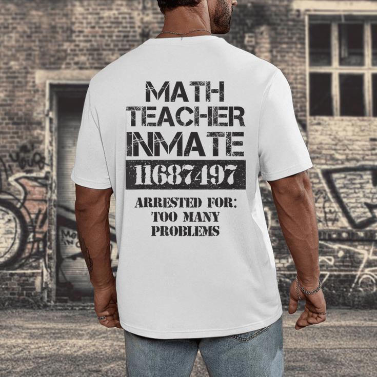 Halloween Math Teacher Prisoner Costume Men's Back Print T-Shirt, funny design Halloween Math Teacher Prisoner Costume Men's Back Print T-Shirt, funny design