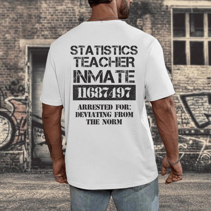 Halloween Statistics Teacher Prisoner Costume Men's Back Print T-Shirt, funny design