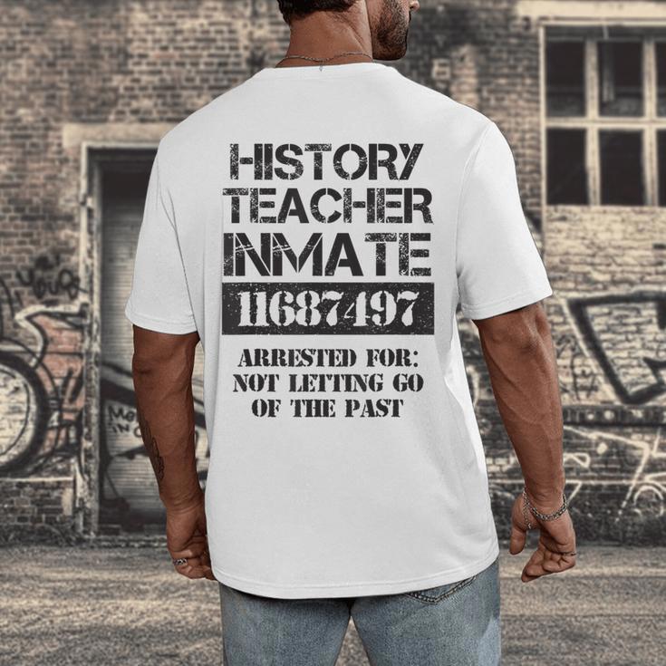 Halloween History Teacher Prisoner Costume Men's Back Print T-Shirt, funny design Halloween History Teacher Prisoner Costume Men's Back Print T-Shirt, funny design