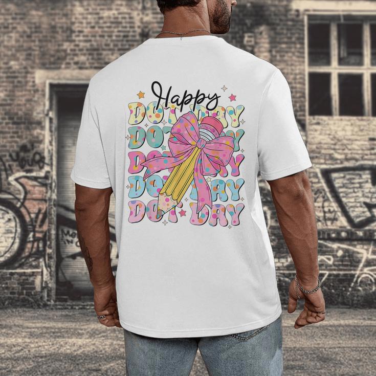 Happy Dot Day 2025 Coquette Bow Teachers Kids Boys Girls Men's Back Print T-Shirt, funny design Happy Dot Day 2025 Coquette Bow Teachers Kids Boys Girls Men's Back Print T-Shirt, funny design