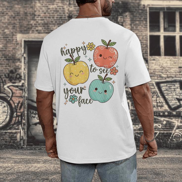 Happy To See Your Face Teacher Apple Men's Back Print T-Shirt, funny design Happy To See Your Face Teacher Apple Men's Back Print T-Shirt, funny design