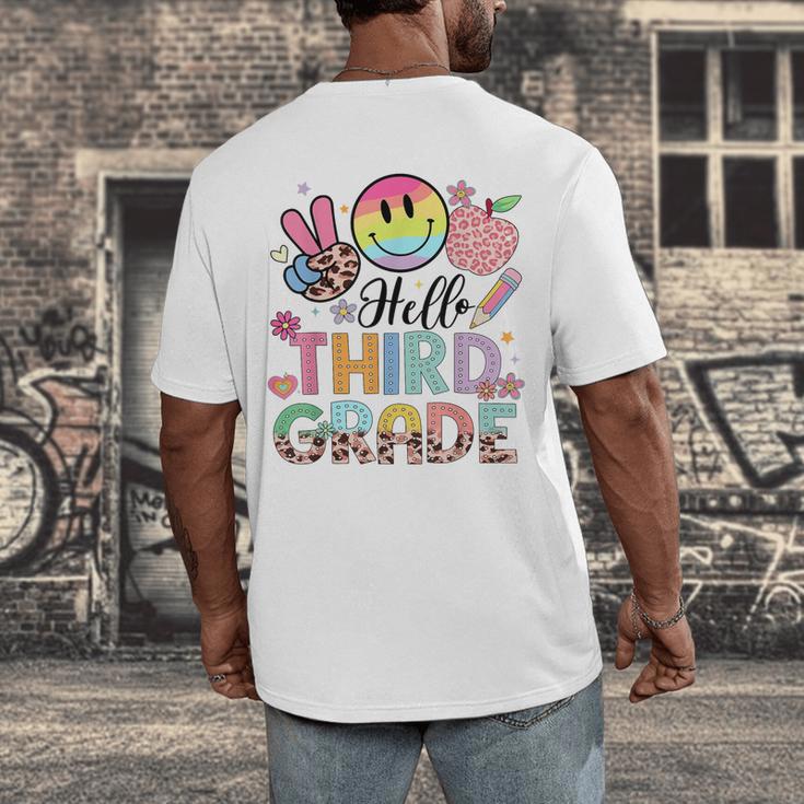 Hello 3rd Grade Boy Girl Teacher Back To School 3rd Grade Men's Back Print T-Shirt, funny design Hello 3rd Grade Boy Girl Teacher Back To School 3rd Grade Men's Back Print T-Shirt, funny design