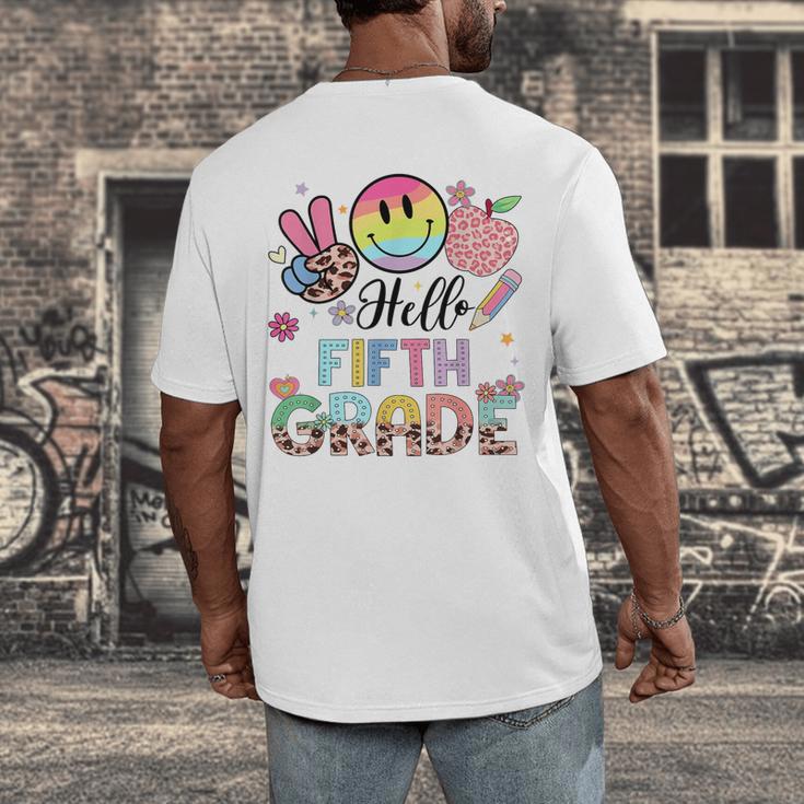 Hello 5th Grade Boy Girl Teacher Back To School 5th Grade Men's Back Print T-Shirt, funny design Hello 5th Grade Boy Girl Teacher Back To School 5th Grade Men's Back Print T-Shirt, funny design
