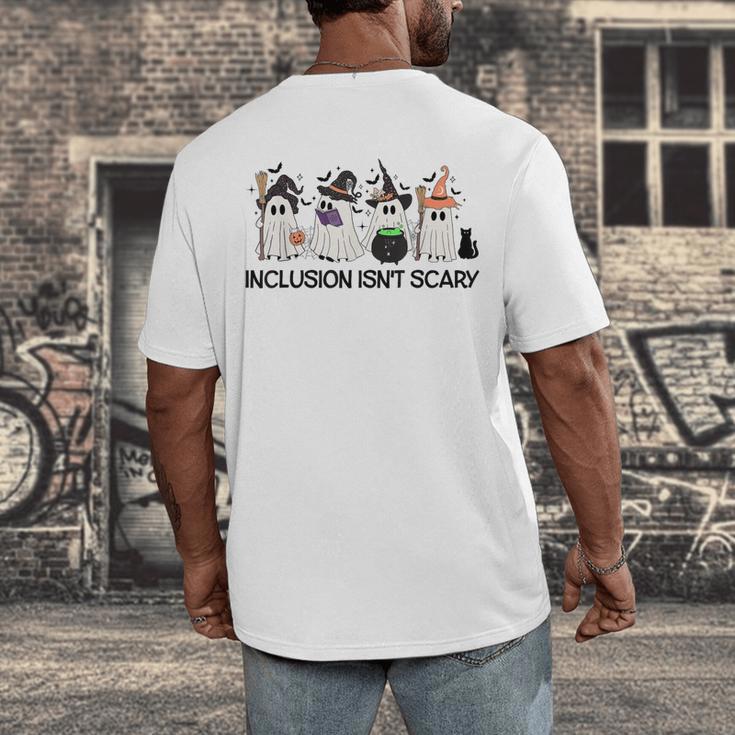 Inclusion Isn't Scary Boo Ghost Halloween Sped Teacher Men's Back Print T-Shirt, funny design Inclusion Isn't Scary Boo Ghost Halloween Sped Teacher Men's Back Print T-Shirt, funny design