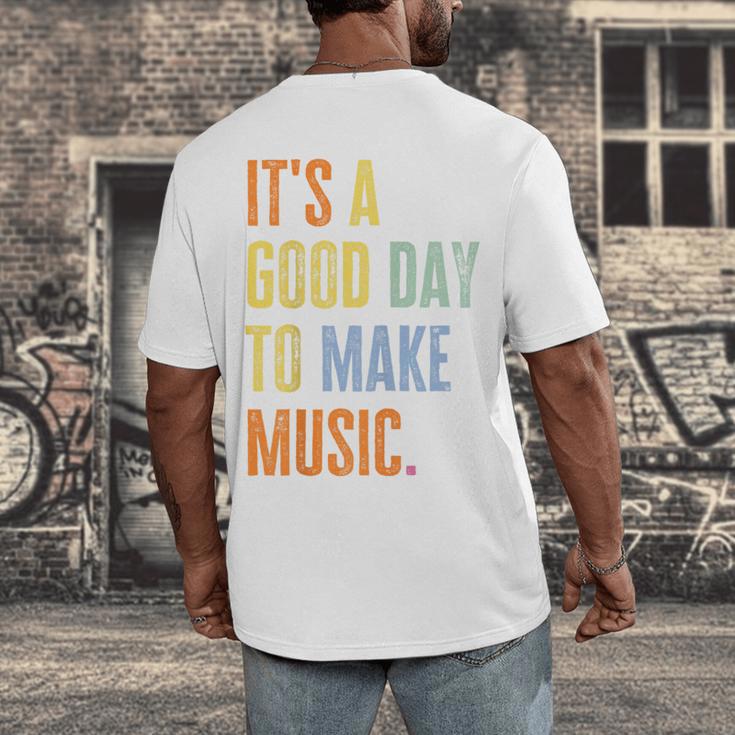 It's A Good Day To Make Music Music Lover Teacher Men's Back Print T-Shirt, funny design It's A Good Day To Make Music Music Lover Teacher Men's Back Print T-Shirt, funny design