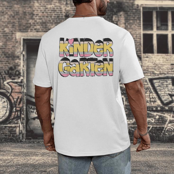 Kindergarten Pencil First Day Of School Teacher Toddler Kids Men's Back Print T-Shirt, funny design Kindergarten Pencil First Day Of School Teacher Toddler Kids Men's Back Print T-Shirt, funny design