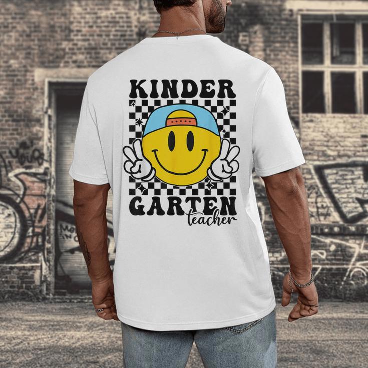Kindergarten Teacher Hippie Smile Face Back School Men's Back Print T-Shirt, funny design