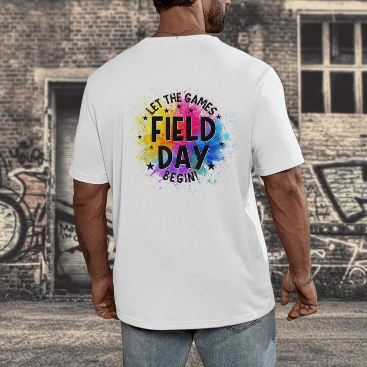 Let The Games Begin Field Day Fun Day Teachers Boys Girls Men's Back Print T-Shirt, funny design Let The Games Begin Field Day Fun Day Teachers Boys Girls Men's Back Print T-Shirt, funny design