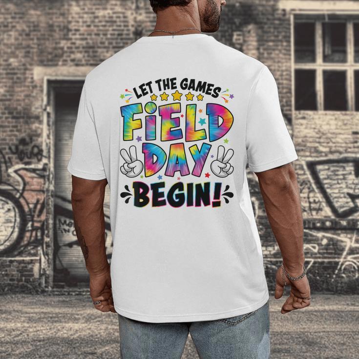 Let The Games Field Day Begin Tie Dye Adults Teacher Kids Men's Back Print T-Shirt, funny design