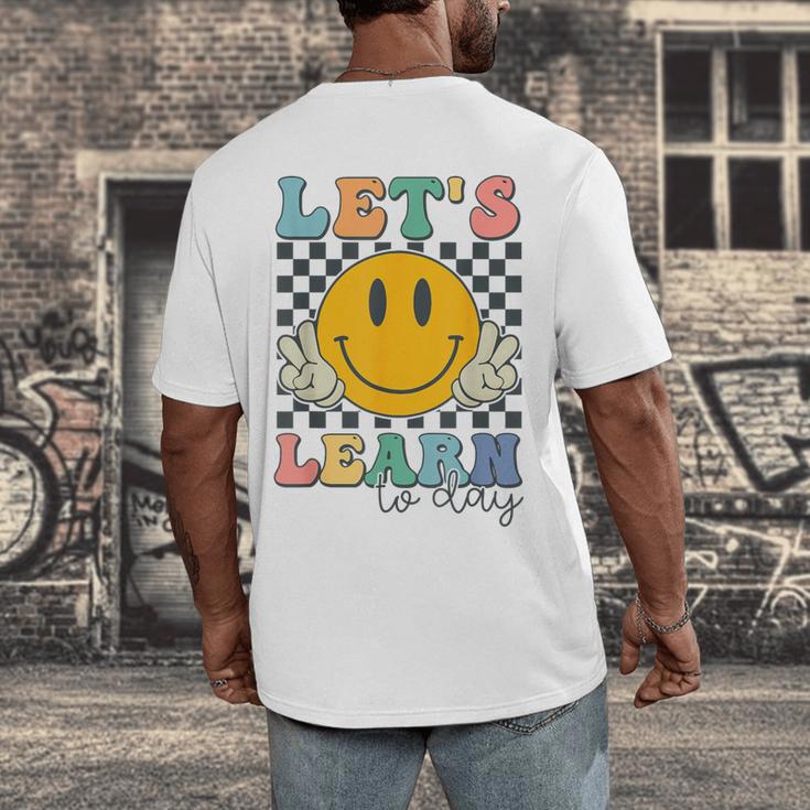Let's Learn Today Smile Face Back To School For Teacher Kids Men's Back Print T-Shirt, funny design Let's Learn Today Smile Face Back To School For Teacher Kids Men's Back Print T-Shirt, funny design