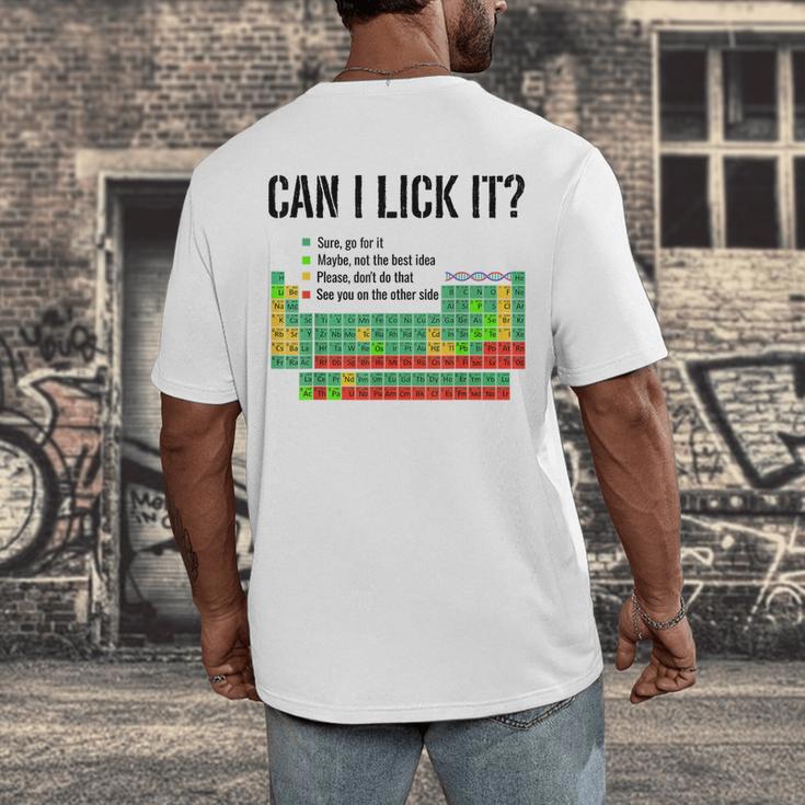 Can I Lick It Periodic Table Chart Science Teacher Men's Back Print T-Shirt, funny design Can I Lick It Periodic Table Chart Science Teacher Men's Back Print T-Shirt, funny design