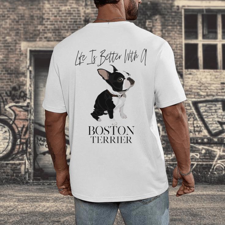Life Is Better With A Boston Terrier Dog For Lover Men's Back Print T-Shirt, funny design