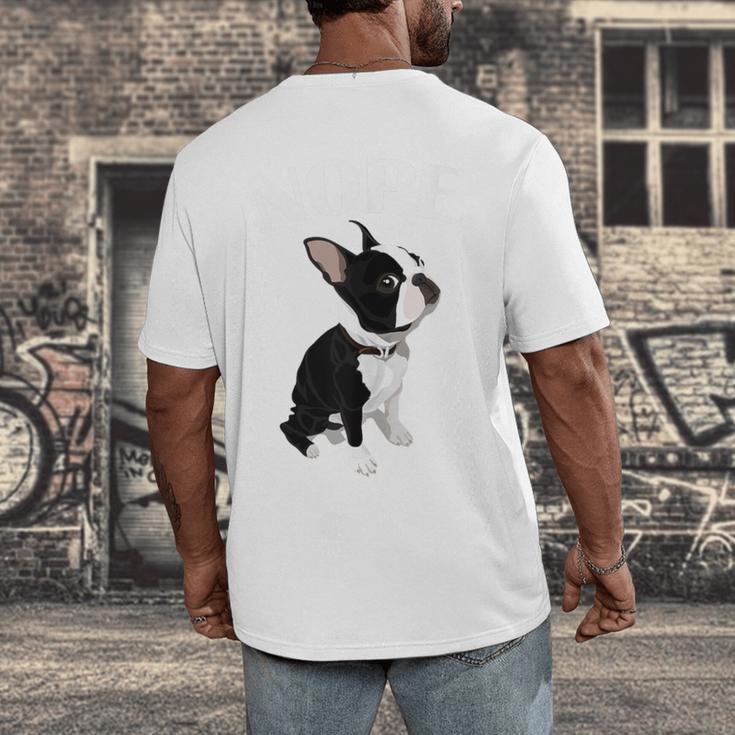 Love NOPE Boston Terrier Dog Lover Men's Back Print T-Shirt, funny design