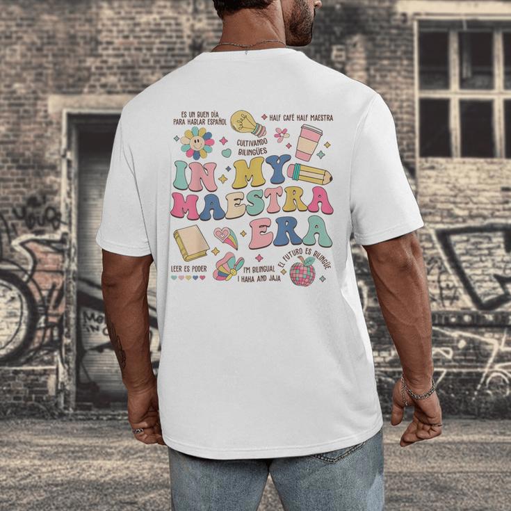In My Maestra Era Spanish Bilingual Teacher First Day Men's Back Print T-Shirt, funny design In My Maestra Era Spanish Bilingual Teacher First Day Men's Back Print T-Shirt, funny design
