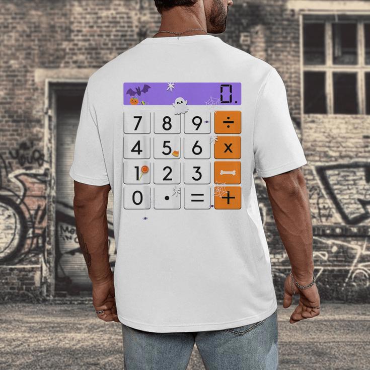 Math Teacher Halloween Costume Calculator Math Pun Men's Back Print T-Shirt, funny design Math Teacher Halloween Costume Calculator Math Pun Men's Back Print T-Shirt, funny design