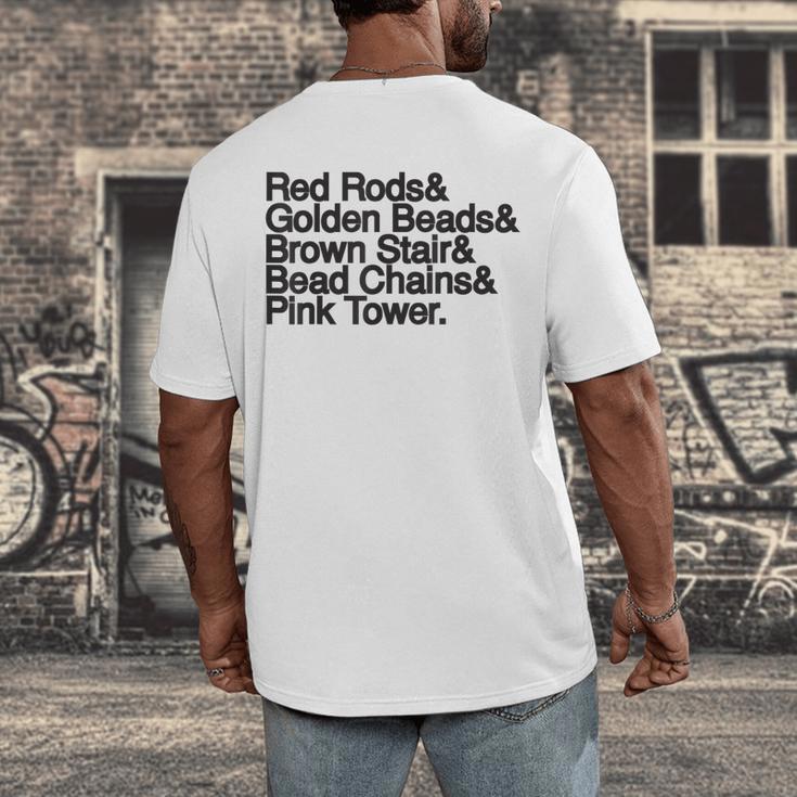 Montessori Helvetica Education Teacher Men's Back Print T-Shirt, funny design Montessori Helvetica Education Teacher Men's Back Print T-Shirt, funny design