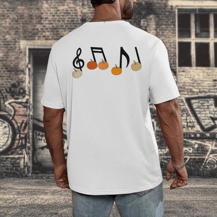 Music Notes Pumpkin Music Teacher Musician Fall Halloween Men Women Kids Men's Back Print T-Shirt, funny design Music Notes Pumpkin Music Teacher Musician Fall Halloween Men Women Kids Men's Back Print T-Shirt, funny design