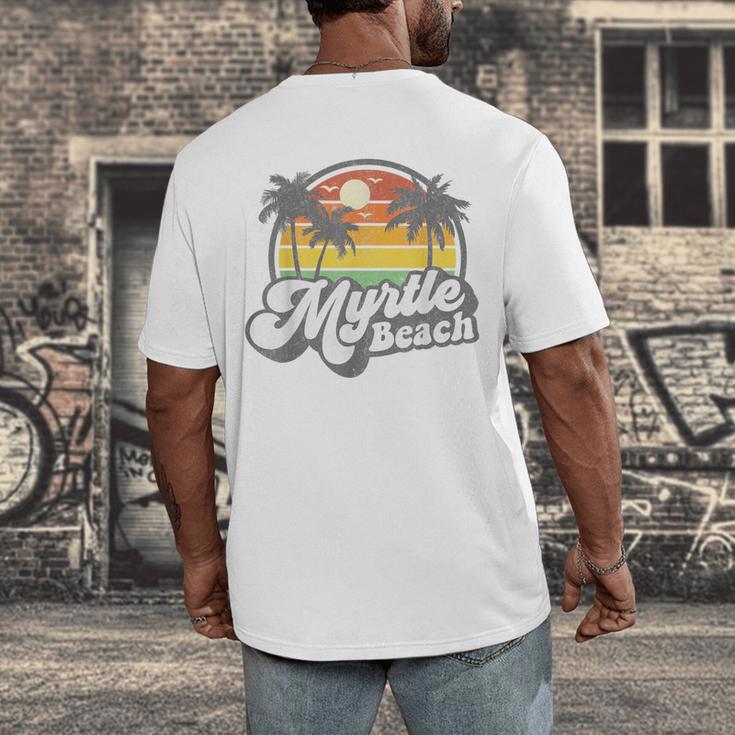 Myrtle Beach South Carolina Retro 70s Vintage Vacation Men's Back Print T-Shirt, funny design