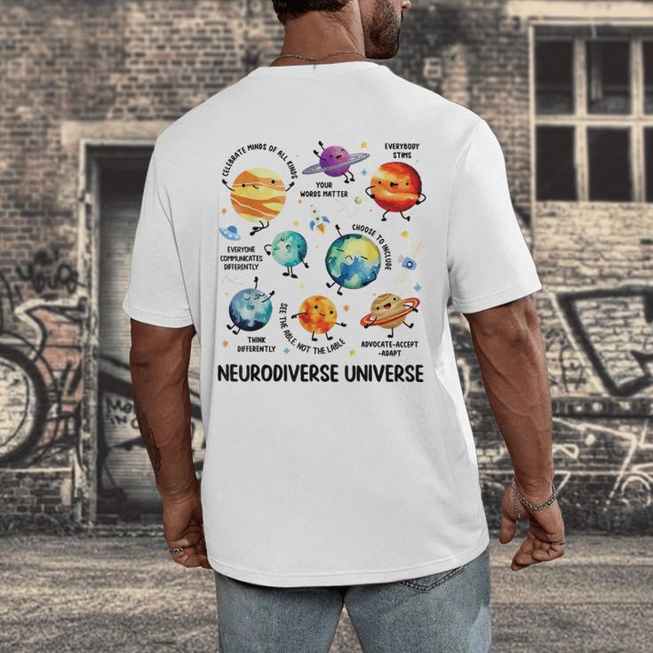 Neurodiverse Universe Space Planet Special Education Teacher Men's Back Print T-Shirt, funny design Neurodiverse Universe Space Planet Special Education Teacher Men's Back Print T-Shirt, funny design