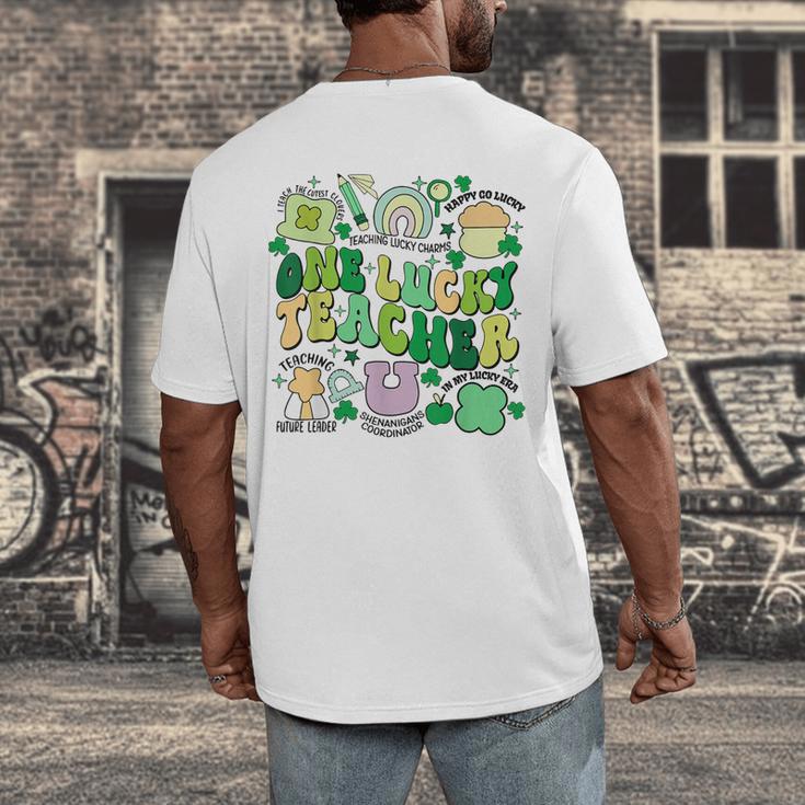 One Lucky Teacher St Patrick's Day Irish Teacher Lucky Era Men's Back Print T-Shirt, funny design