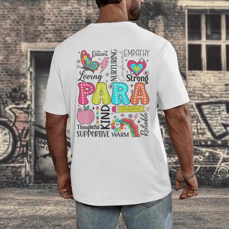 Para Paraprofessional Paraeducator Teacher Back To School Men's Back Print T-Shirt, funny design Para Paraprofessional Paraeducator Teacher Back To School Men's Back Print T-Shirt, funny design