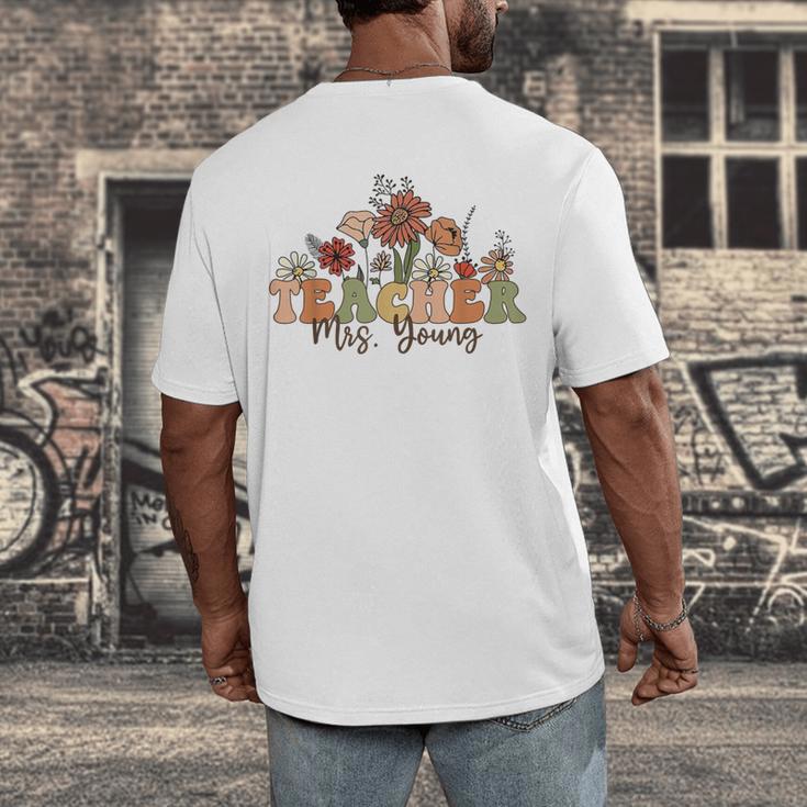 Personalized Name Teacher Mrs Young Back To School Custom Men's Back Print T-Shirt, funny design Personalized Name Teacher Mrs Young Back To School Custom Men's Back Print T-Shirt, funny design
