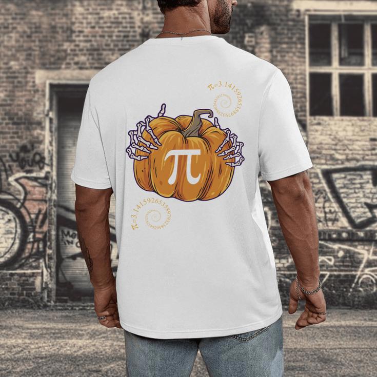 Pi Day Pumpkin Pi Math Teacher Halloween Costume Men's Back Print T-Shirt, funny design Pi Day Pumpkin Pi Math Teacher Halloween Costume Men's Back Print T-Shirt, funny design