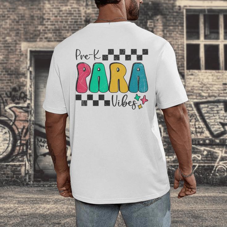 Pre-K Paraprofessional Teacher Back To School Vibes Men's Back Print T-Shirt, funny design Pre-K Paraprofessional Teacher Back To School Vibes Men's Back Print T-Shirt, funny design