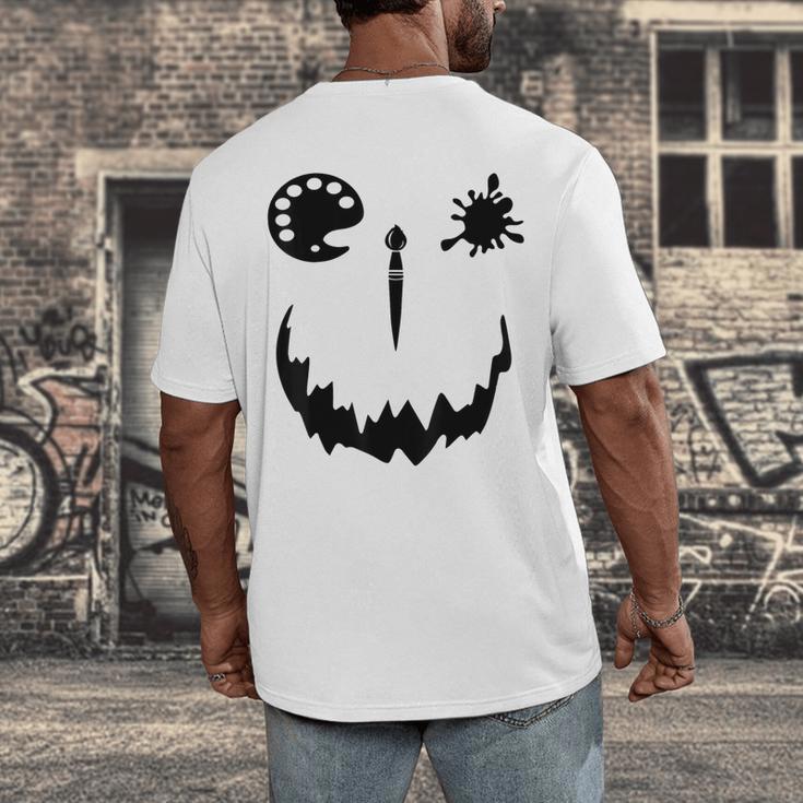 Pumpkin Artist Halloween Art Teacher Men's Back Print T-Shirt, funny design Pumpkin Artist Halloween Art Teacher Men's Back Print T-Shirt, funny design
