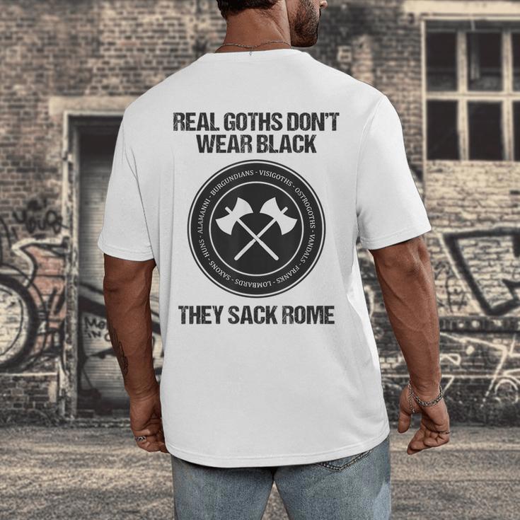 Real Goths Sack Rome History Teacher Men's Back Print T-Shirt, funny design