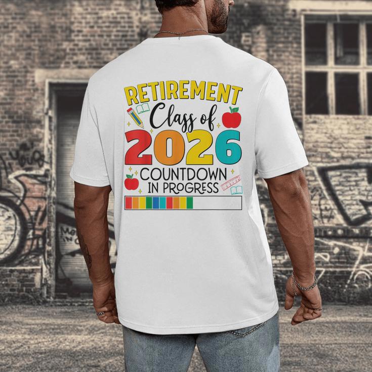 Retirement Class Of 2026 Countdown In Progress Teacher Men's Back Print T-Shirt, funny design
