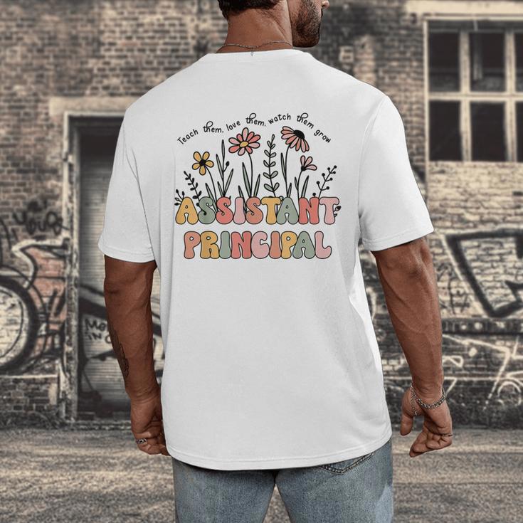 Retro Floral Assistant Principal Shirt For Teachers Day Men's Back Print T-Shirt, funny design Retro Floral Assistant Principal Shirt For Teachers Day Men's Back Print T-Shirt, funny design