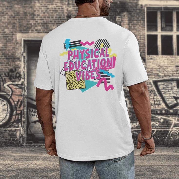 Retro Physical Education Vibes Gym Teacher Phys Ed Teacher Men's Back Print T-Shirt, funny design Retro Physical Education Vibes Gym Teacher Phys Ed Teacher Men's Back Print T-Shirt, funny design