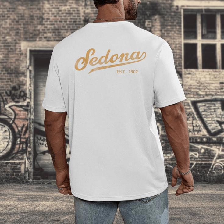 Retro Sedona Script Vintage Throwback Kids Men's Back Print T-Shirt, funny design