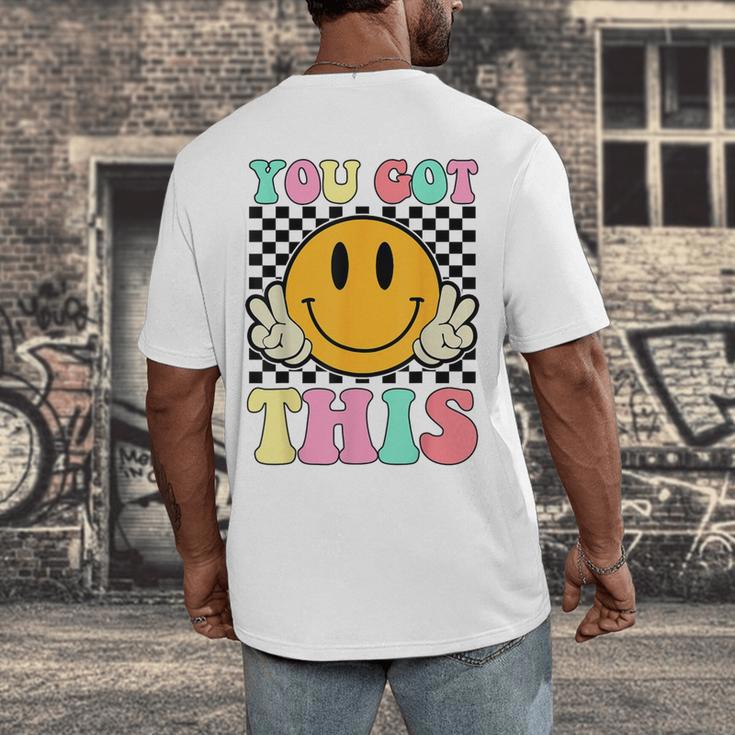 You Got This Retro Smile Motivational Testing Day Teacher Men's Back Print T-Shirt, funny design