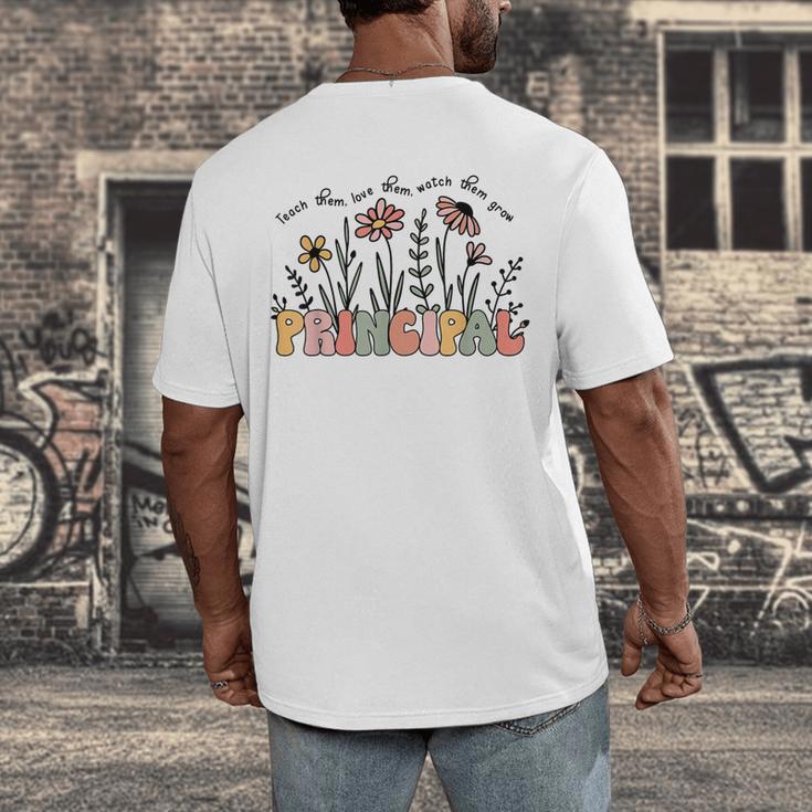 Retro Vintage Floral Principal Shirt For Women Teachers Day Men's Back Print T-Shirt, funny design Retro Vintage Floral Principal Shirt For Women Teachers Day Men's Back Print T-Shirt, funny design